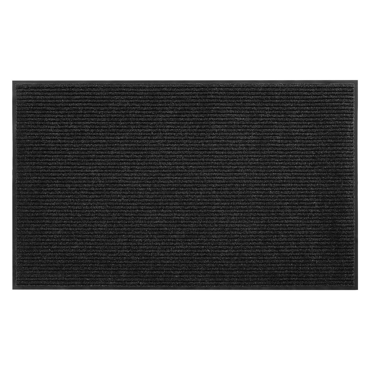 Front Door Mat, 1829 x 1219 mm Commercial Floor Mat for Indoor and Outdoor, Stylish Striped Industrial Carpet with PVC Backing, Heavy Duty Washable Entry Rug for Hallway, Balcony, Garage, Grey