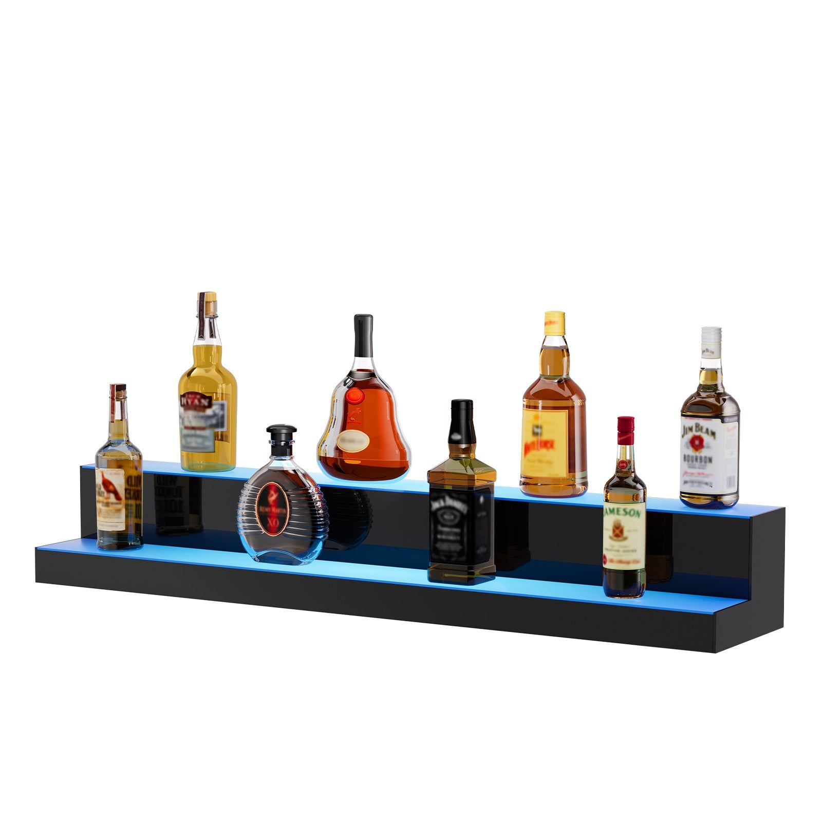Basketball & Basketball Accessories: VEVOR LED Lighted Liquor Bottle Display, 2 Tiers 40 Inch Commercial Illuminated Home Bar Shelf, 2 Steps Whiskey Rack Stand, Acrylic Drink Shelves with RF Remote & App Control, and Multicolor lighting