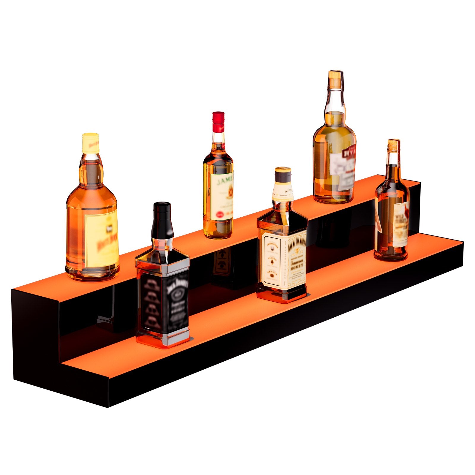 Basketball & Basketball Accessories: VEVOR LED Lighted Liquor Bottle Display, 2 Tiers 40 Inch Commercial Illuminated Home Bar Shelf, 2 Steps Whiskey Rack Stand, Acrylic Drink Shelves with RF Remote & App Control, and Multicolor lighting