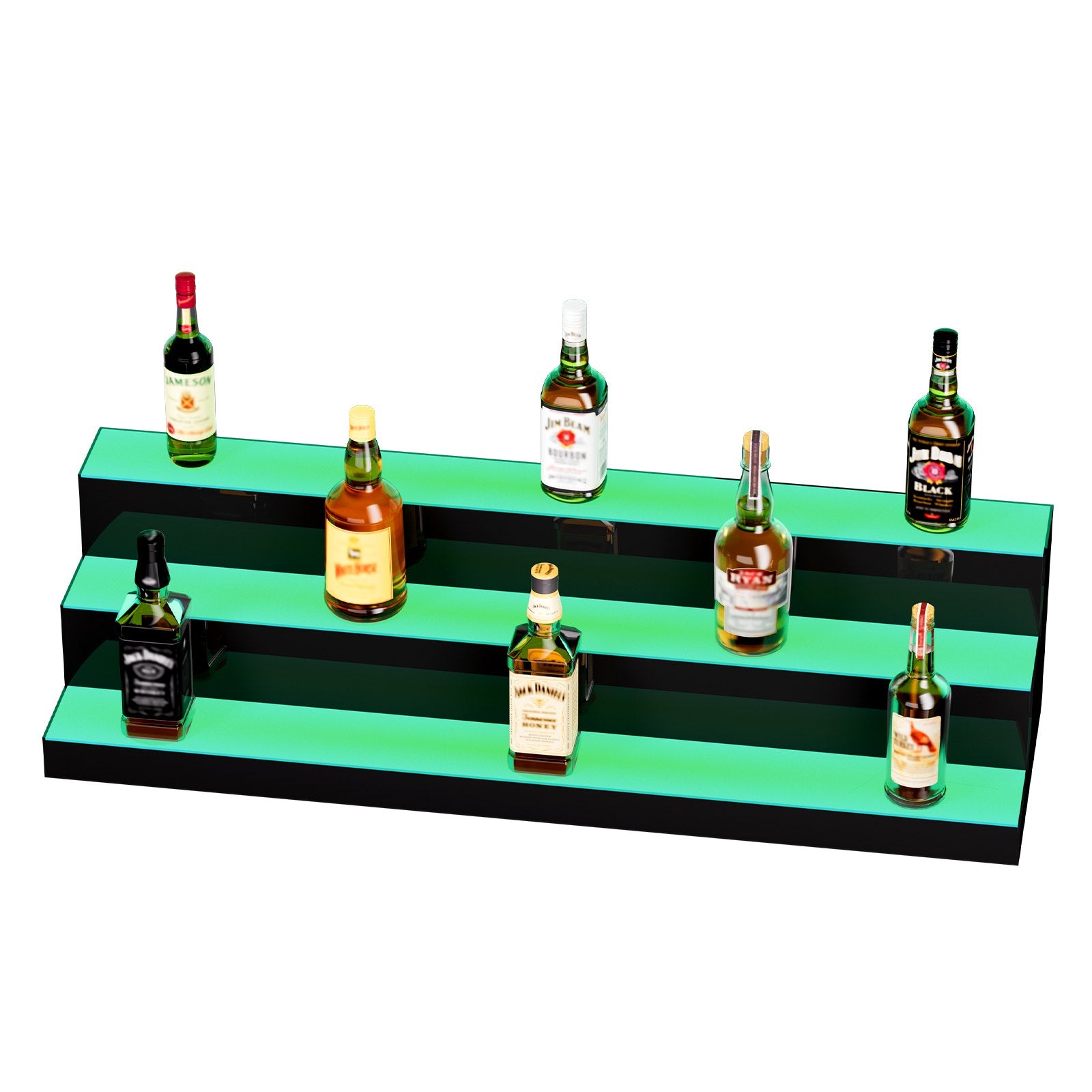 Basketball & Basketball Accessories: VEVOR LED Lighted Liquor Bottle Display, 3 Tiers 40 Inch Commercial Illuminated Home Bar Shelf, 3 Steps Whiskey Rack Stand, Acrylic Drink Shelves with RF Remote & App Control, and Multicolor lighting