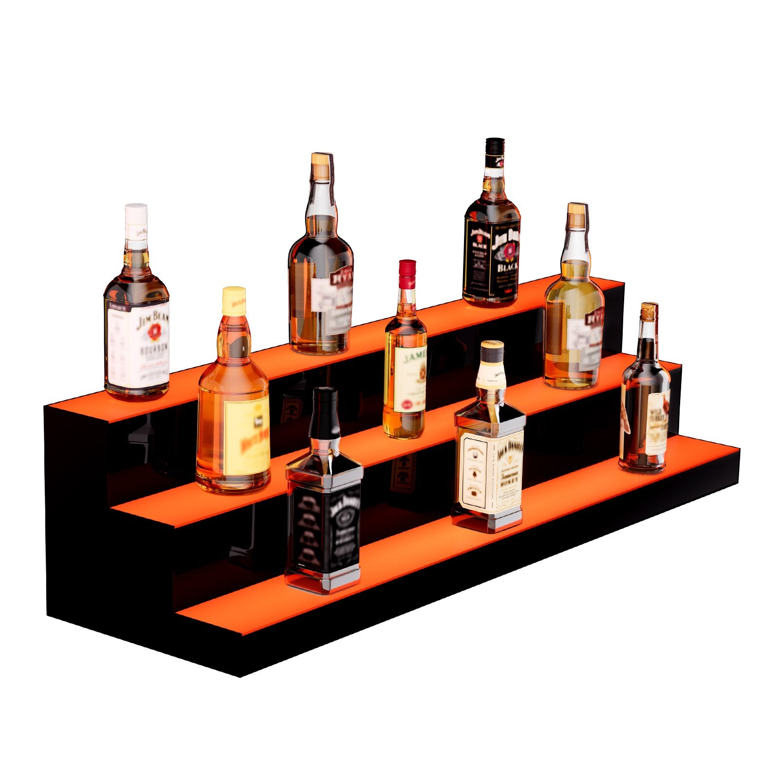 Basketball & Basketball Accessories: VEVOR LED Lighted Liquor Bottle Display, 3 Tiers 40 Inch Commercial Illuminated Home Bar Shelf, 3 Steps Whiskey Rack Stand, Acrylic Drink Shelves with RF Remote & App Control, and Multicolor lighting