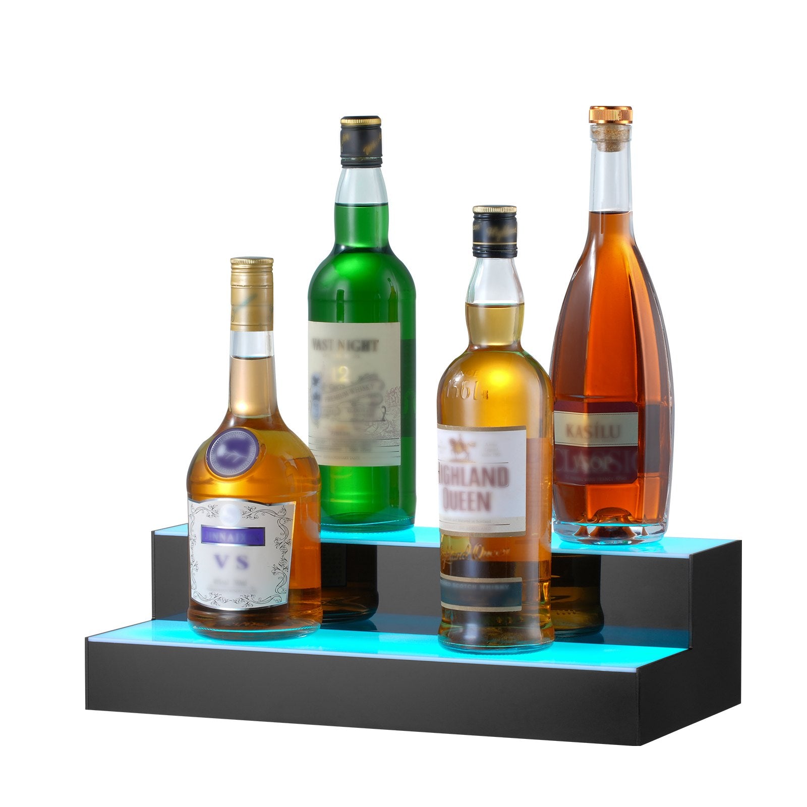 Basketball & Basketball Accessories: VEVOR LED Lighted Liquor Bottle Display, 2 Tiers 16 Inch Commercial Illuminated Home Bar Shelf, 2 Steps Whiskey Rack Stand, Acrylic Drink Shelves with RF Remote & App Control, and Multicolor lighting