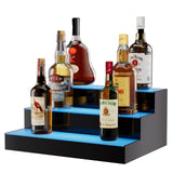 Audio Players & Recorders: VEVOR LED Lighted Liquor Bottle Display Bar Shelf RF & App Control 406mm 3-Step