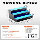 Audio Players & Recorders: VEVOR LED Lighted Liquor Bottle Display Bar Shelf RF & App Control 406mm 3-Step