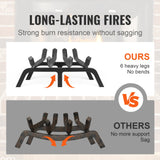 Fire Pits: VEVOR Fireplace Log Grate, 18 inch Heavy Duty Fireplace Grate with 6 Support Legs, Solid Powder-coated Steel Bars, Log Firewood Burning Rack Holder for Indoor and Outdoor Fireplace
