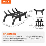 Fire Pits: VEVOR Fireplace Log Grate, 18 inch Heavy Duty Fireplace Grate with 6 Support Legs, Solid Powder-coated Steel Bars, Log Firewood Burning Rack Holder for Indoor and Outdoor Fireplace