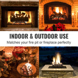 Fire Pits: VEVOR Fireplace Log Grate, 609.6mm Heavy Duty Fireplace Grate with 6 Support Legs, 19.05mm Solid Powder-coated Steel Bars, Log Firewood Burning Rack Holder for Indoor and Outdoor Fireplace