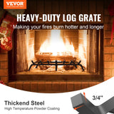 Fire Pits: VEVOR Fireplace Log Grate, 762mm Heavy Duty Fireplace Grate with 6 Support Legs, 19.05mm Solid Powder-coated Steel Bars, Log Firewood Burning Rack Holder for Indoor and Outdoor Fireplace