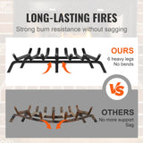 Fire Pits: VEVOR Fireplace Log Grate, 762mm Heavy Duty Fireplace Grate with 6 Support Legs, 19.05mm Solid Powder-coated Steel Bars, Log Firewood Burning Rack Holder for Indoor and Outdoor Fireplace