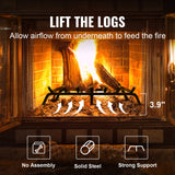 Fire Pits: VEVOR Fireplace Log Grate, 762mm Heavy Duty Fireplace Grate with 6 Support Legs, 19.05mm Solid Powder-coated Steel Bars, Log Firewood Burning Rack Holder for Indoor and Outdoor Fireplace