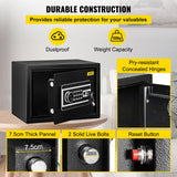 Safes & Lock Boxes: VEVOR Safe Box, 0.8 CU.FT Fingerprint Safe Box for Money w/ 2 Keys & Digital Keypad, Q235 Steel Safe Box for Storing Cash, Jewelry, Pistols, Documents, Watches in Home & Office & Hotel