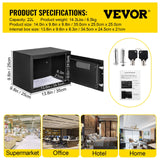 Safes & Lock Boxes: VEVOR Safe Box, 0.8 CU.FT Fingerprint Safe Box for Money w/ 2 Keys & Digital Keypad, Q235 Steel Safe Box for Storing Cash, Jewelry, Pistols, Documents, Watches in Home & Office & Hotel