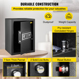 Safes & Lock Boxes: VEVOR Safe Box, 2.1 CU.FT Fingerprint Safe Box for Money w/ 2 Keys & Digital Keypad, Q235 Steel Safe Box for Storing Cash, Jewelry, Pistols, Documents, Watches in Home & Office & Hotel