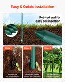 Garden Beds & Planters: VEVOR Garden Stakes, 50 Pack, 1170 mm, Plastic Coated Metal Tomato Stakes, Garden Sticks for Plants Support, with Pointed End and Non-Slip Bumps for Growing Climbing Plants, Outdoor Vegetables