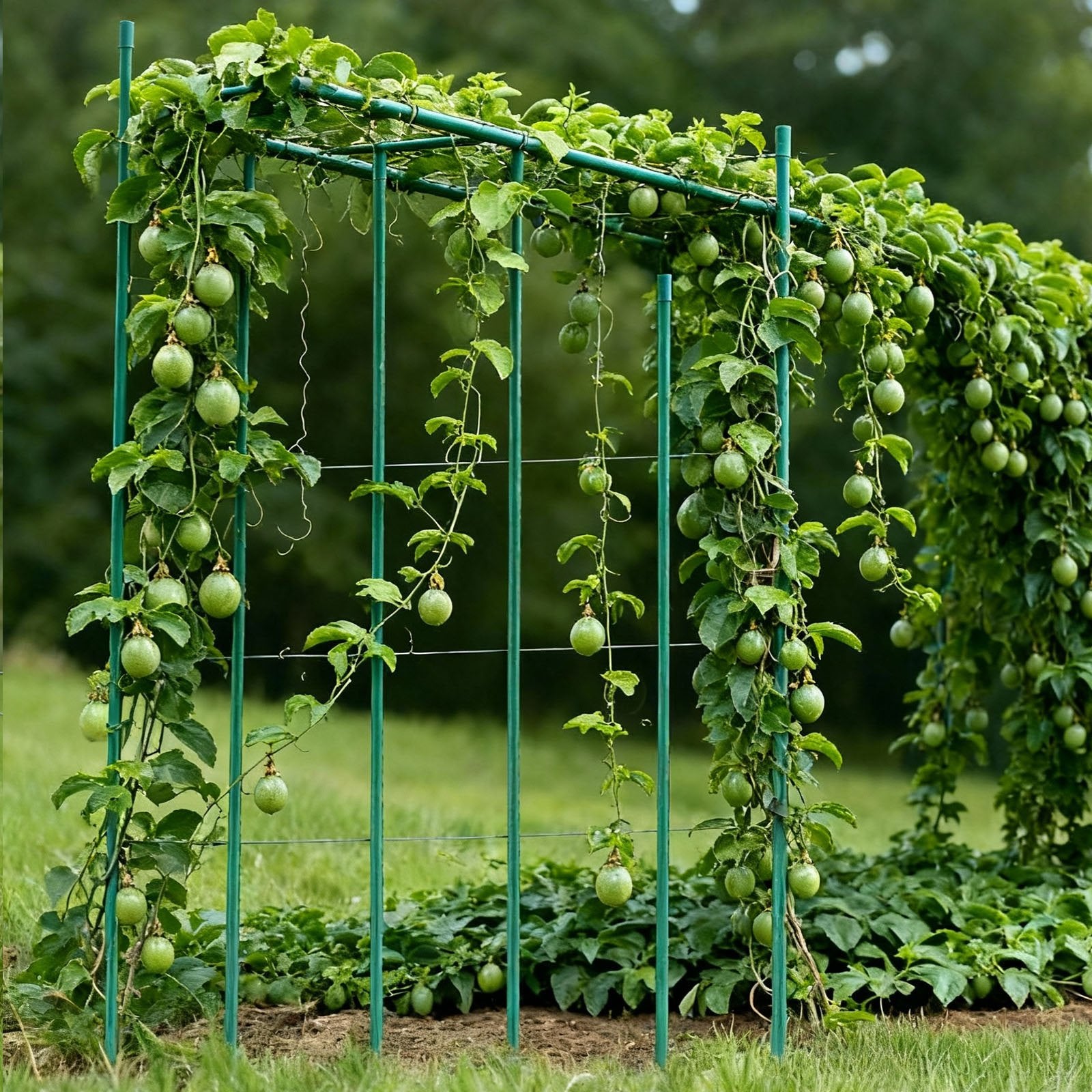 Garden Stakes, 25 Pack, 2100 mm, Plastic Coated Metal Tomato Stakes, Garden Sticks for Plants Support, with Pointed End and Non-Slip Bumps for Growing Climbing Plants, Outdoor Vegetables