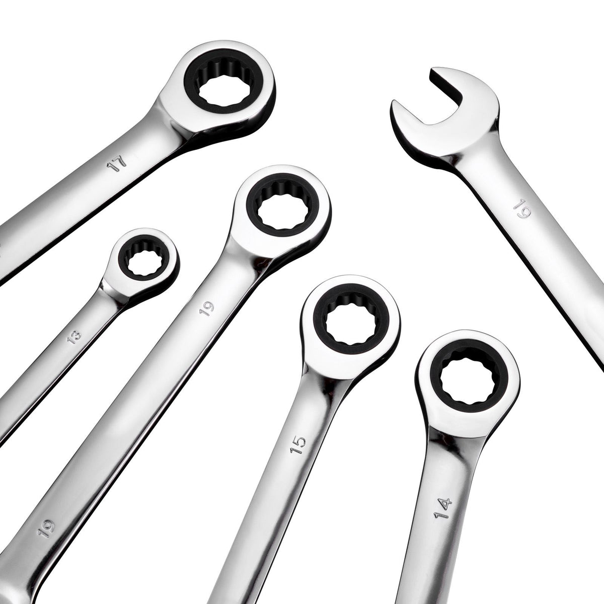 Combination Wrench Set, 16-Piece Ratcheting Wrench Set with Organizer Rack, Cr-V Steel Wrench Set Metric 8 mm to 24 mm, Ideal for General Household, Garage, Workshop, Auto Repairs, Emergency