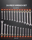 Kitchen & Bathroom DIY: VEVOR Combination Wrench Set 24 PCS SAE 1/4" - 7/8" Metric 8-19mm Organizer Rack