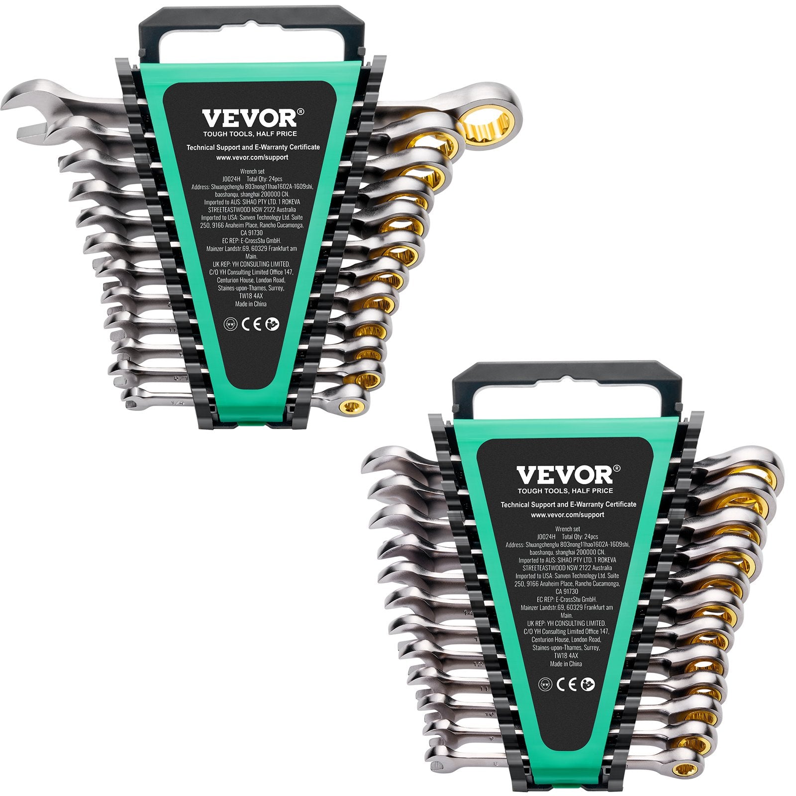 Kitchen & Bathroom DIY: VEVOR Combination Wrench Set 24 PCS SAE 1/4" - 7/8" Metric 8-19mm Organizer Rack
