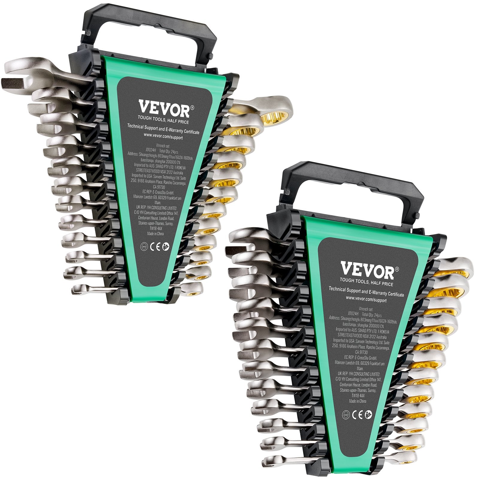 Kitchen & Bathroom DIY: VEVOR Combination Wrench Set 24 PCS SAE 1/4" - 7/8" Metric 8-19mm Organizer Rack