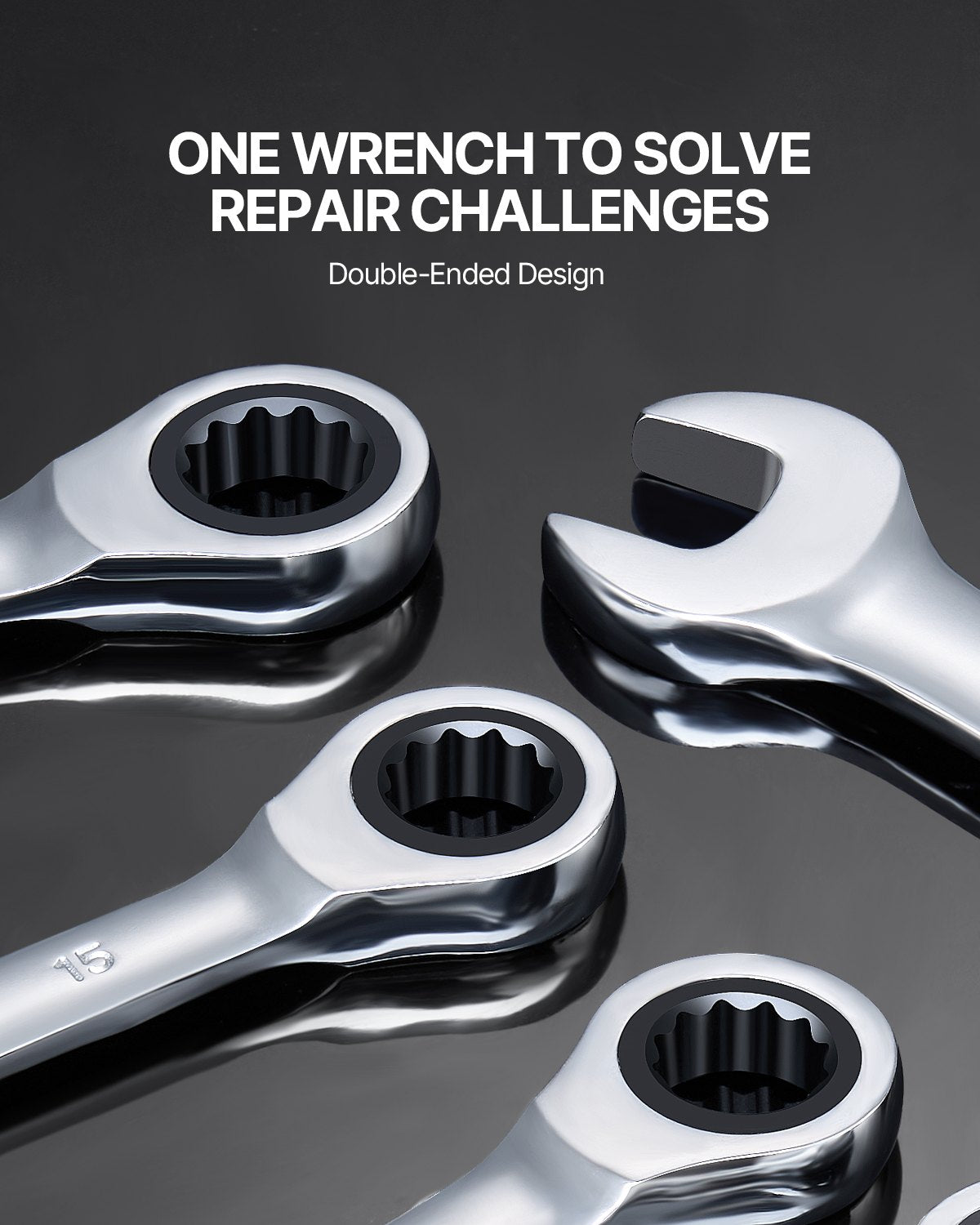 Basketball & Basketball Accessories: VEVOR Combination Wrench Set 8-Piece Metric 8 mm to 19 mm with Organizer Rack