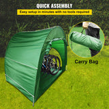 Tents: VEVOR Bike Cover Storage Tent, 420D Oxford Fabric Portable for 4 Bikes, Outdoor Waterproof Anti-Dust Bicycle Storage Shed, Heavy Duty for Bikes, Lawn Mower, and Garden Tools, with Carry Bag, Green