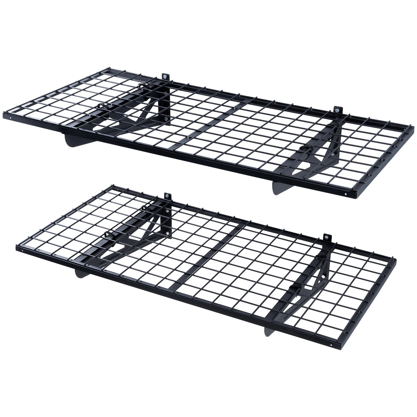 Wall Storage Racks: VEVOR Garage Storage Shelving, 2 Pack, 122 x 61 cm Heavy Duty Garage Shelves Wall Mounted, 502 lbs Load Capacity(Total) Garage Storage Rack Floating Shelves, Suitable for Shop, Shed, Garage Storage
