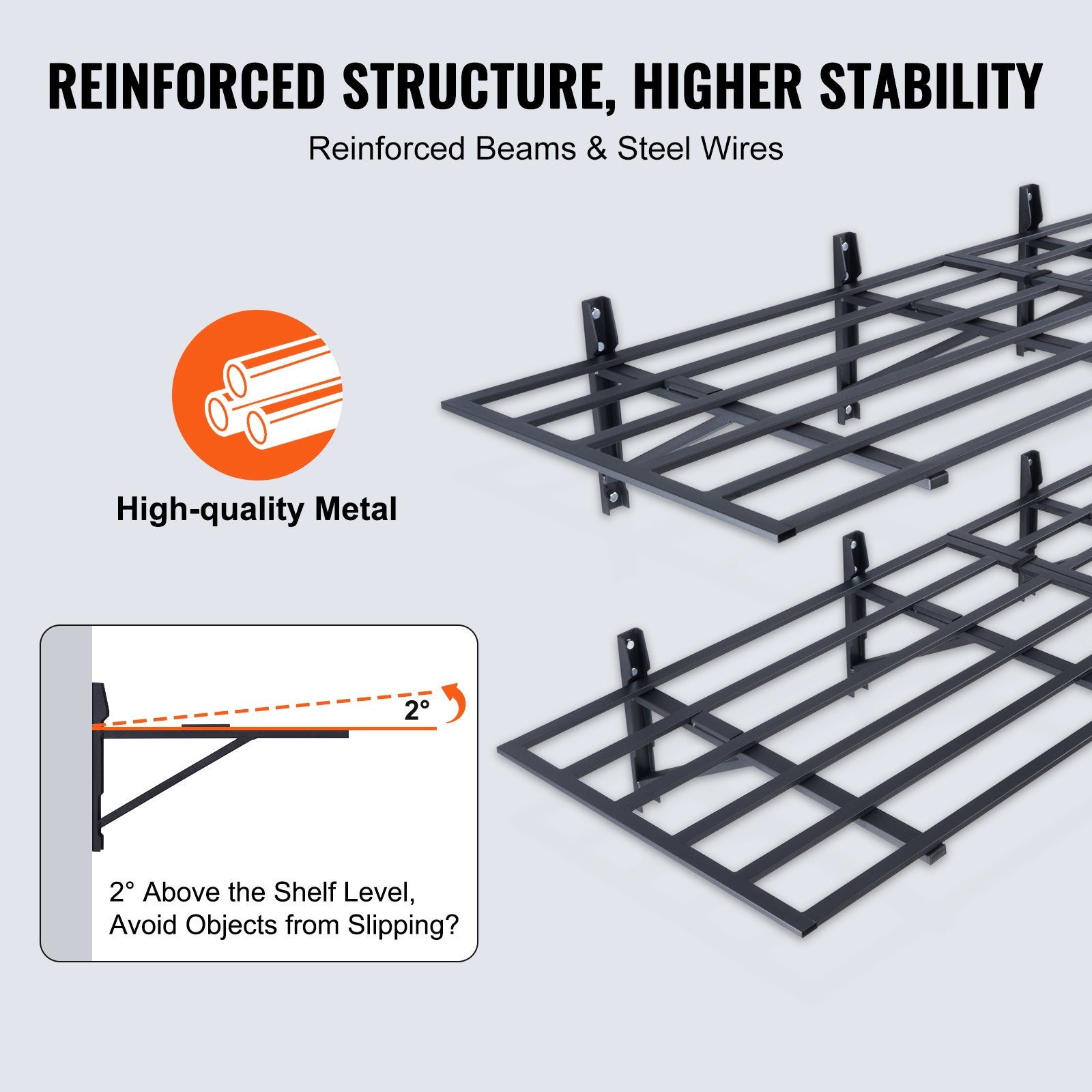 Wall Storage Racks: VEVOR 2PCS 72x24in Garage Storage Shelving Wall Mounted Heavy Duty Shelves Rack