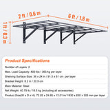 Wall Storage Racks: VEVOR 2PCS 72x24in Garage Storage Shelving Wall Mounted Heavy Duty Shelves Rack