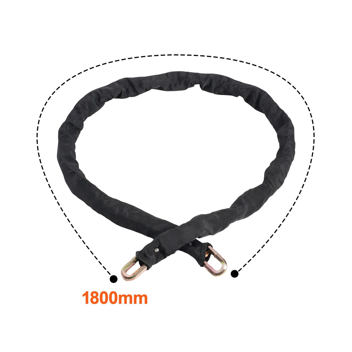 Bike Chain Lock, 5.91 Ft Security Bicycle Chain Lock, Heavy Duty Metal Steel Anti-Theft High Security Bike Locks, Perfect for Bike, Motorcycle, Scooter, Bicycle, Door, Fence, Gate, 9.5mm, Black