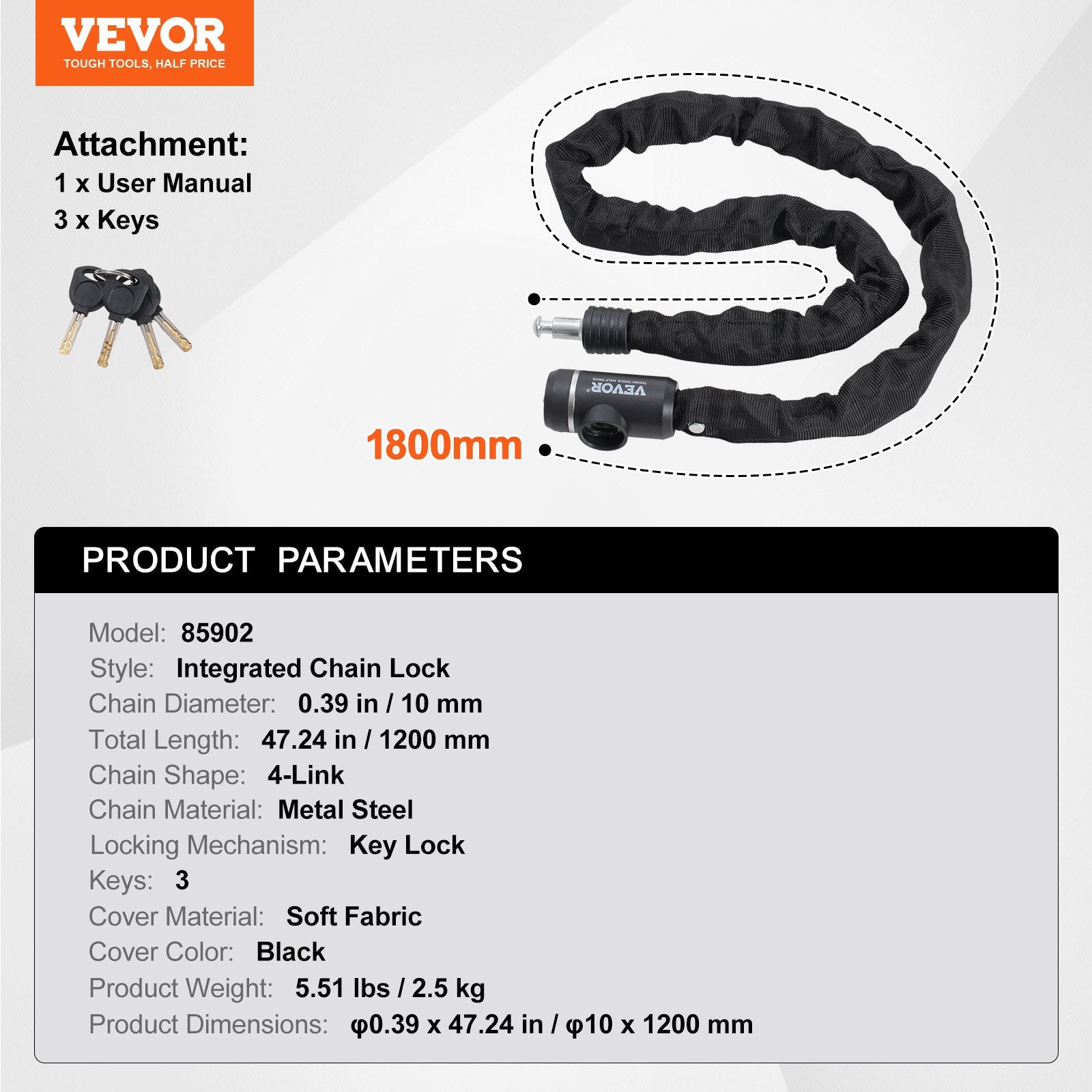 Non-Fiction Books: VEVOR Bike Chain Lock, 3.94 Ft Combination Bicycle Chain Lock with 3 Keys, Heavy Duty Anti-Theft High Security Bike Locks, Perfect for Bike, Motorcycle, Scooter, Bicycle, Door, Fence or Gate, 10mm
