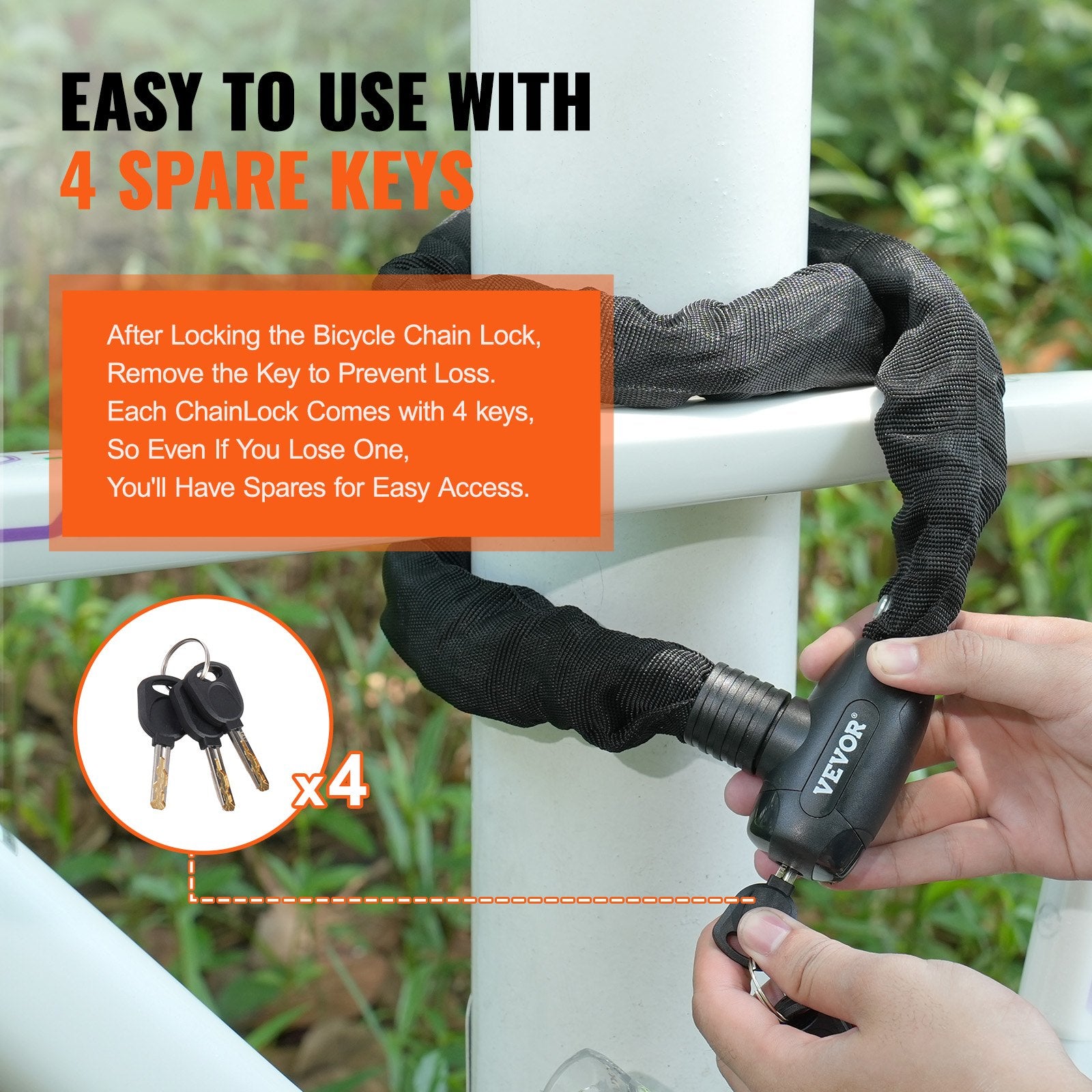 Non-Fiction Books: VEVOR Bike Chain Lock, 3.94 Ft Combination Bicycle Chain Lock with 4 Keys, Heavy Duty Anti-Theft High Security Bike Locks, Perfect for Bike, Motorcycle, Scooter, Bicycle, Door, Fence or Gate, 8mm