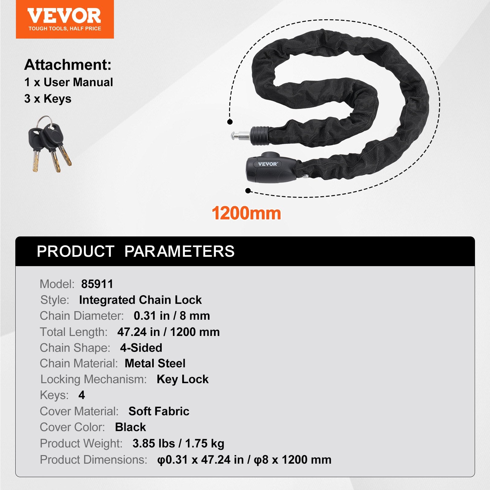 Non-Fiction Books: VEVOR Bike Chain Lock, 3.94 Ft Combination Bicycle Chain Lock with 4 Keys, Heavy Duty Anti-Theft High Security Bike Locks, Perfect for Bike, Motorcycle, Scooter, Bicycle, Door, Fence or Gate, 8mm