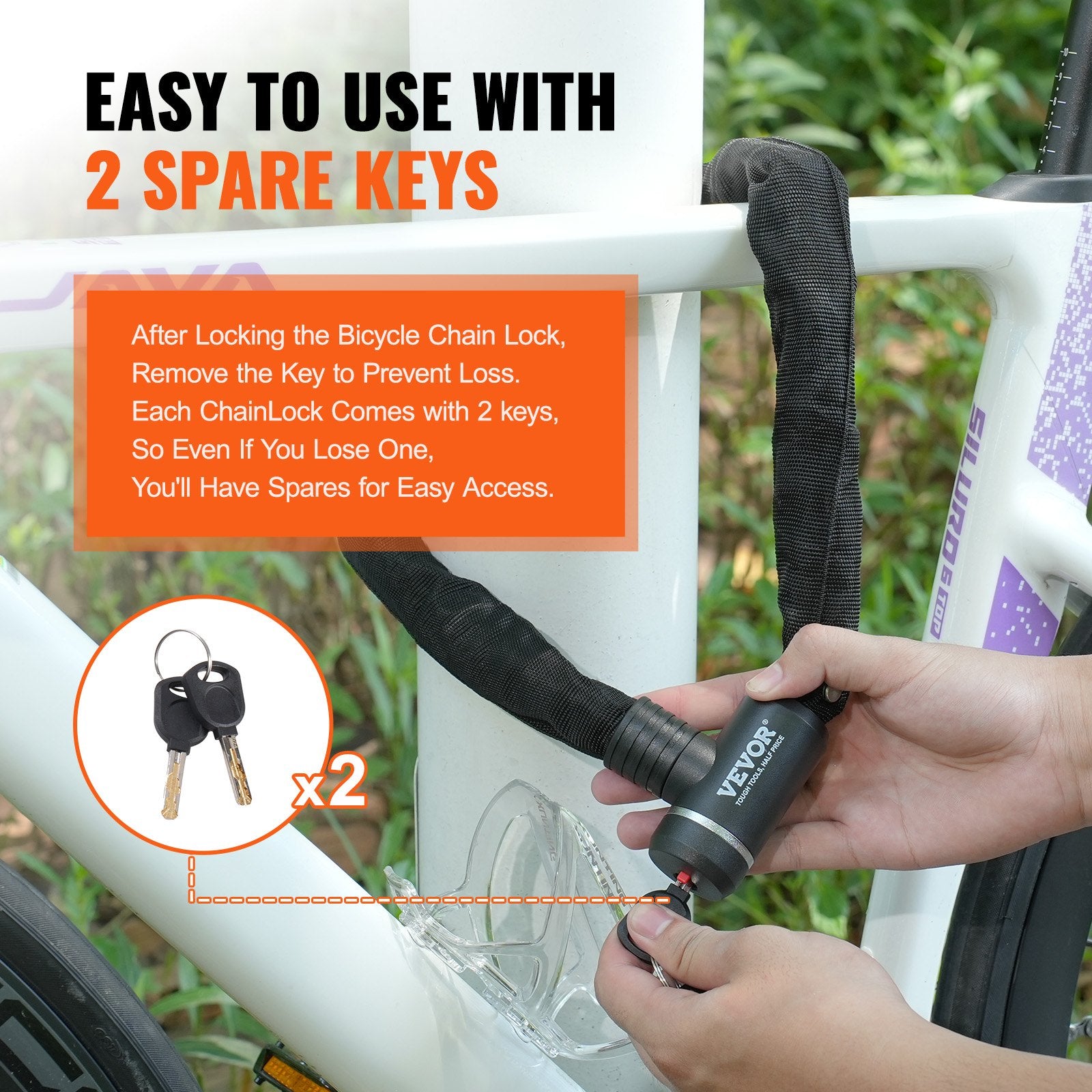 Non-Fiction Books: VEVOR Bike Chain Lock, 2.79 Ft Combination Bicycle Chain Lock with 2 Keys, Heavy Duty Anti-Theft High Security Bike Locks, Perfect for Bike, Motorcycle, Scooter, Bicycle, Door, Fence or Gate, 8mm