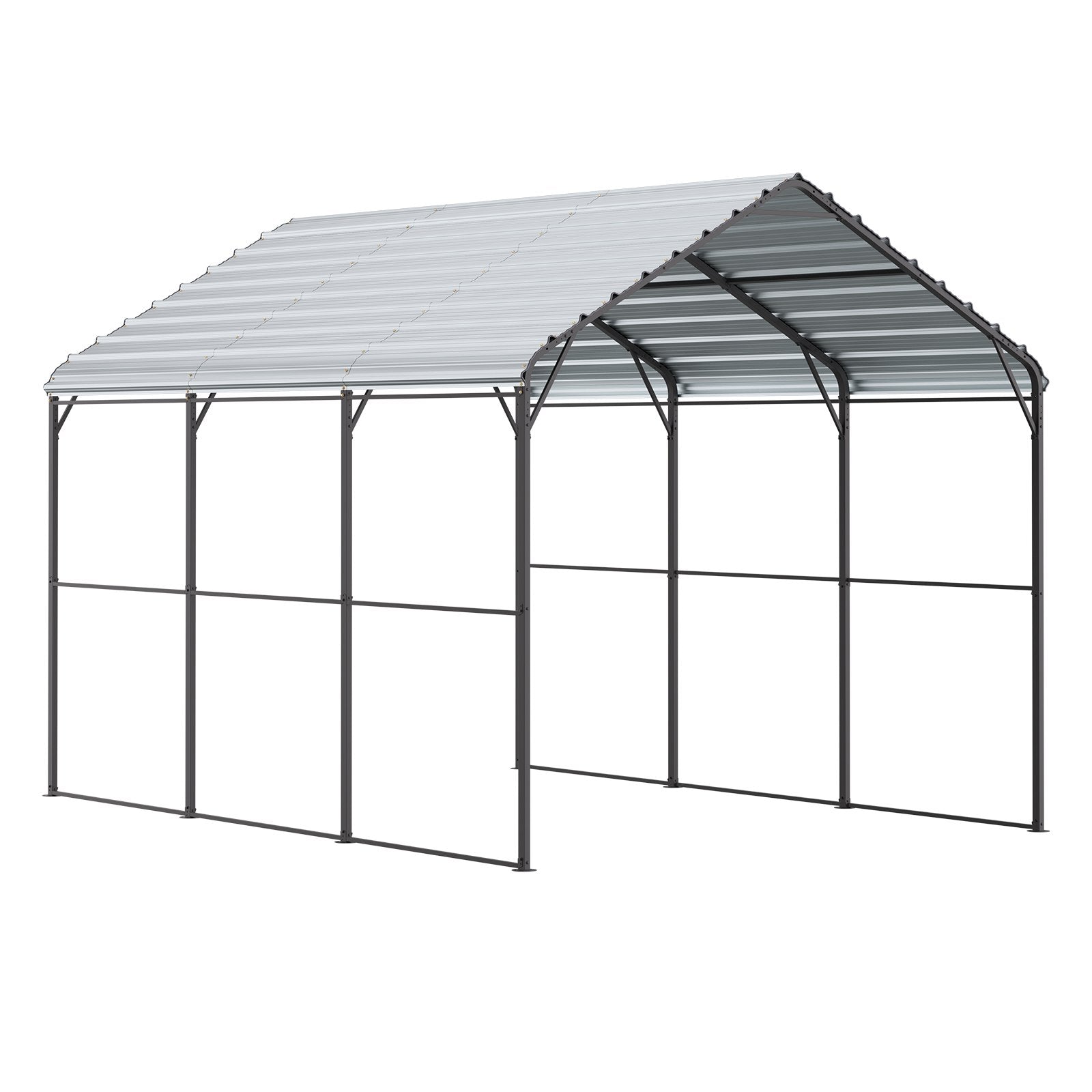 Outdoor Play Equipment: VEVOR Heavy Duty Metal Carport, 10' x 15' Outdoor Carport with Galvanized Steel Frame & Roof, Car Tent Garage Shade with Removable Sidewalls, Multi-Use Car Shelter for Pickup, Boat, Car & Tractors