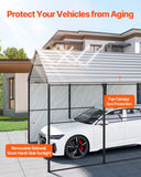 Outdoor Play Equipment: VEVOR Heavy Duty Metal Carport, 10' x 15' Outdoor Carport with Galvanized Steel Frame & Roof, Car Tent Garage Shade with Removable Sidewalls, Multi-Use Car Shelter for Pickup, Boat, Car & Tractors