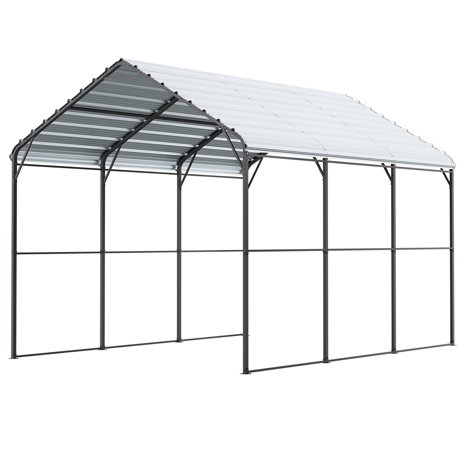 Outdoor Play Equipment: VEVOR Heavy Duty Metal Carport, 10' x 15' Outdoor Carport with Galvanized Steel Frame & Roof, Car Tent Garage Shade with Removable Sidewalls, Multi-Use Car Shelter for Pickup, Boat, Car & Tractors