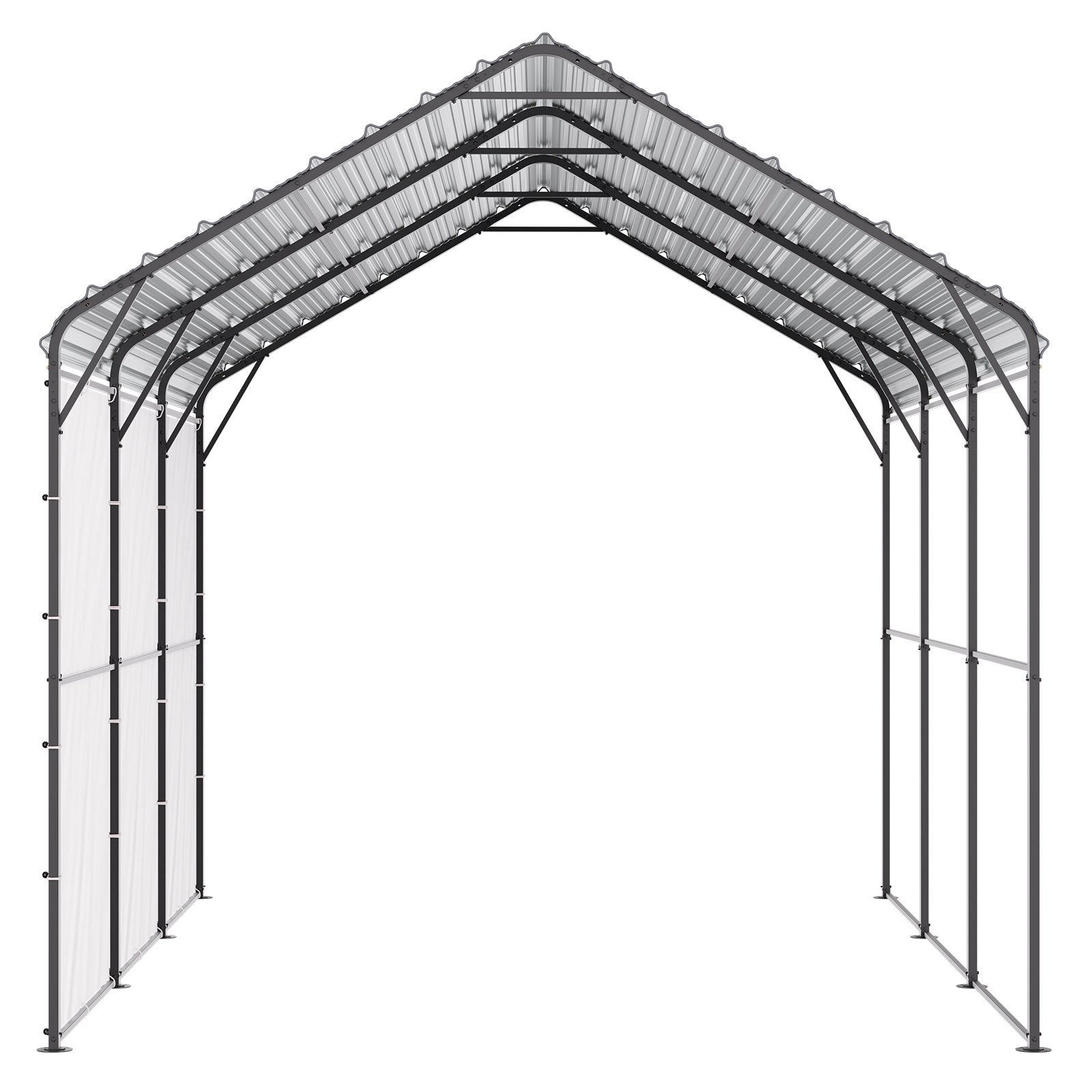 Outdoor Play Equipment: VEVOR Heavy Duty Metal Carport, 10' x 15' Outdoor Carport with Galvanized Steel Frame & Roof, Car Tent Garage Shade with Removable Sidewalls, Multi-Use Car Shelter for Pickup, Boat, Car & Tractors