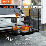 Bicycle Stands & Storage: VEVOR Hitch Mount Wheelchair Carrier 45.3" x 25.6", 500LBS Mobility Scooter Carrier with Folding Ramp, Iron Trailer Hitch Rack Basket with Stabilizer, Straps, Fit 2" Hitch Receiver for SUV Van Car