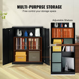 Storage Cabinets & Lockers: VEVOR Metal Storage Cabinet w/ 3 Keys 2 Adjustable Shelves & Magnetic Door Black