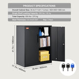 Storage Cabinets & Lockers: VEVOR Metal Storage Cabinet w/ 3 Keys 2 Adjustable Shelves & Magnetic Door Black