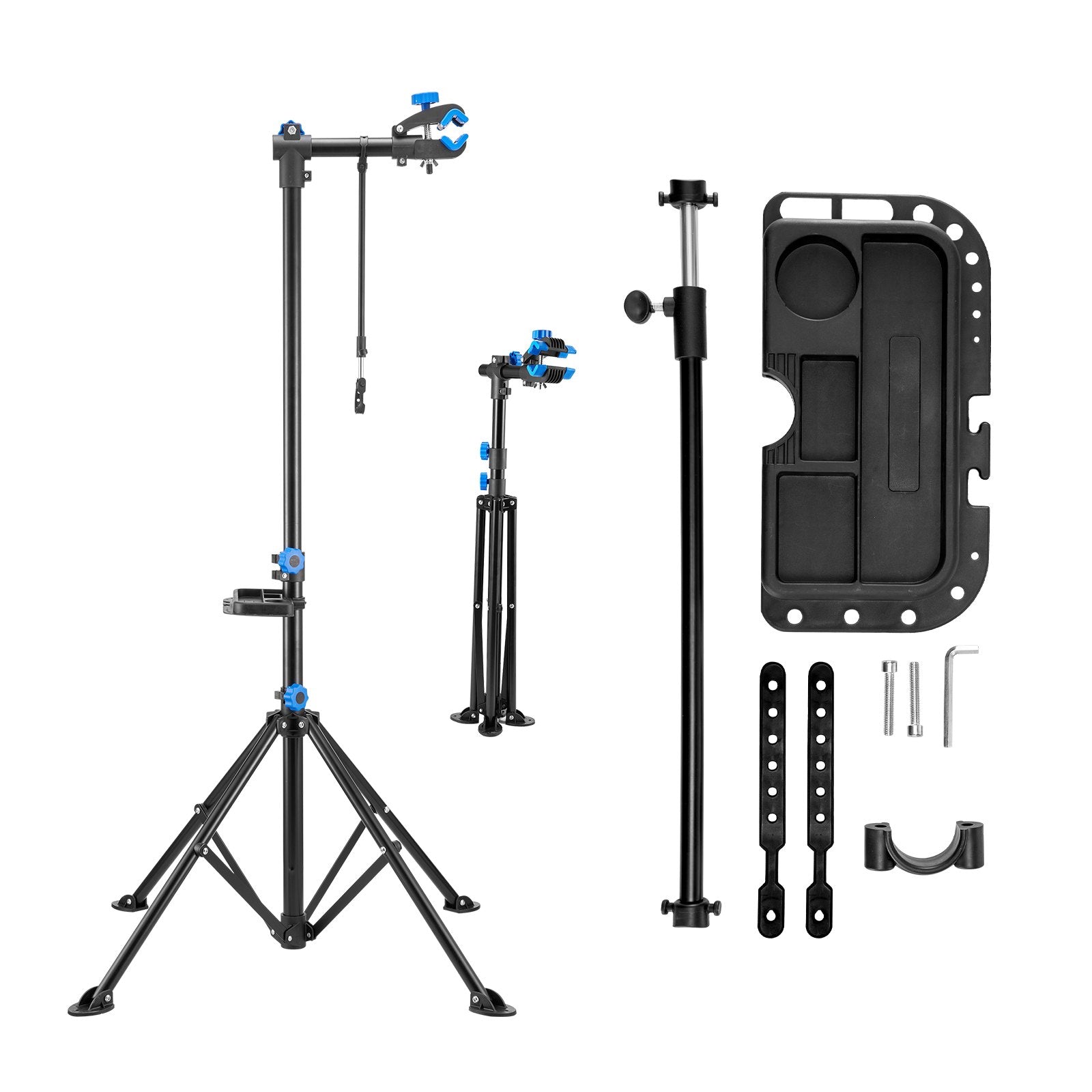 Bike Repair Stand, 29.9 kg Heavy-duty Bicycle Work Stand with 835-1440 mm Adjustable Height & Magnetic Tool Tray, Foldable Bicycle Maintenance Rack, Shop Home Mechanics for Mountain & Road Bike