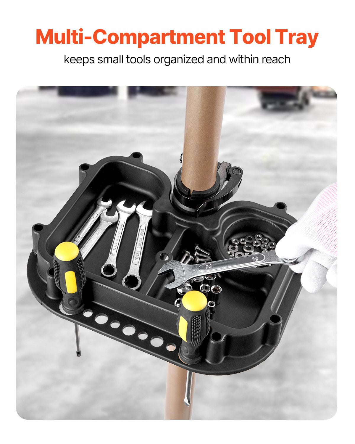 Batteries & Generators: VEVOR Bike Repair Stand, Max. 49.9 kg Heavy-duty Bicycle Work Stand with 1025-1510 mm Adjustable Height & Large Tool Tray, Foldable Ebike Maintenance Rack, Shop Home Mechanics for Mountain Road Bike