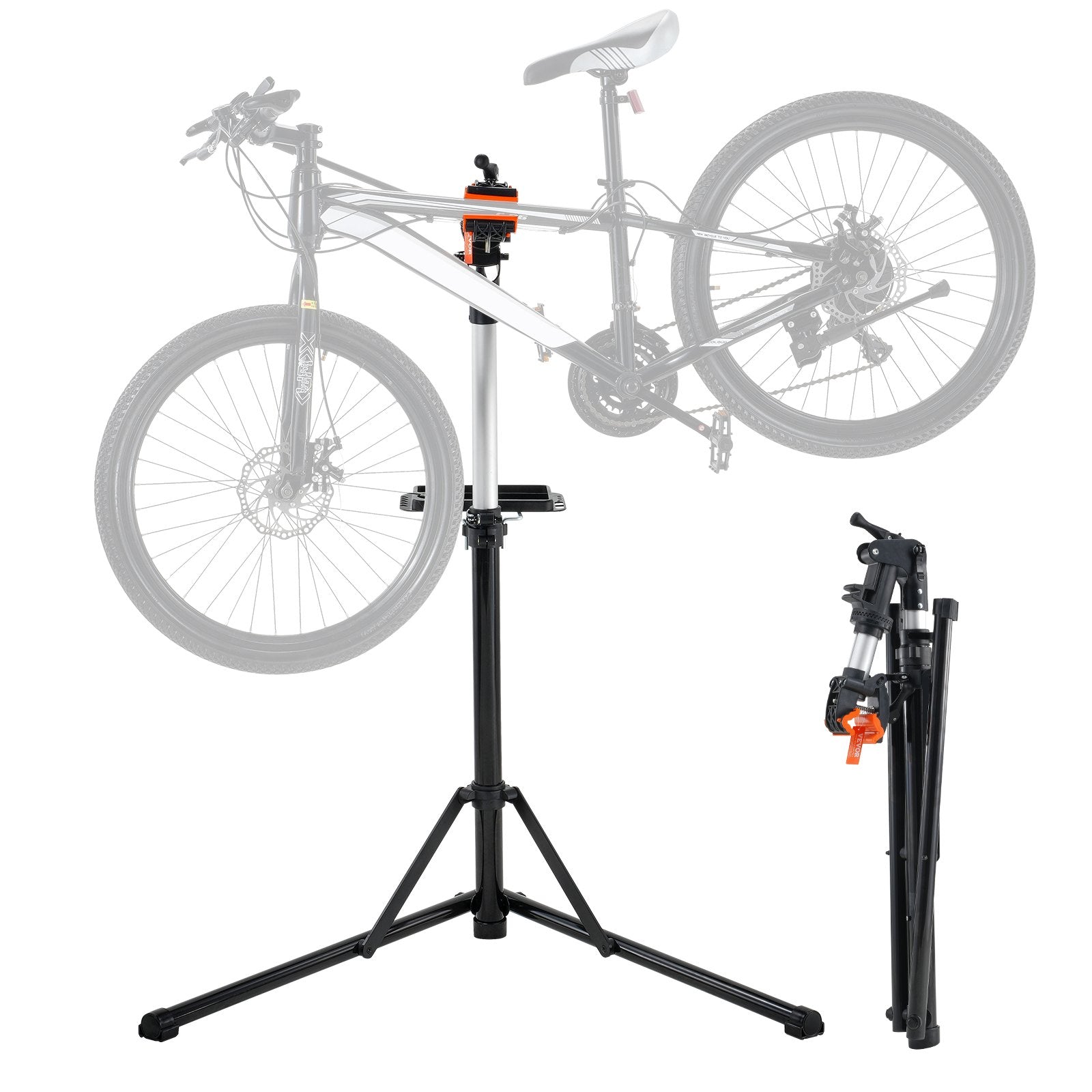 Batteries & Generators: VEVOR Bike Repair Stand, 66 lbs Heavy-duty Aluminum Bicycle Repair Stand, Adjustable Height Bike Maintenance Workstand with Magnetic Tool Tray Telescopic Arm, Foldable Bike Work Stand for Home, Shops
