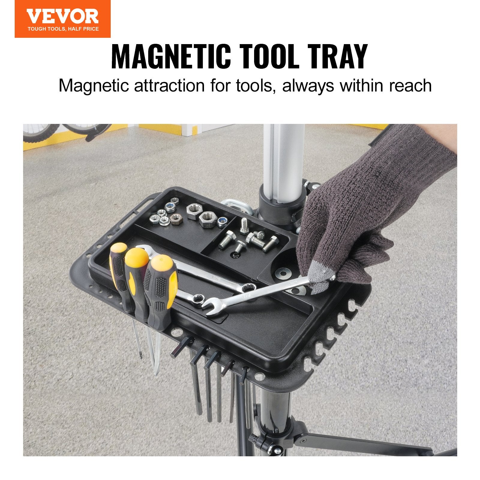 Batteries & Generators: VEVOR Bike Repair Stand, 66 lbs Heavy-duty Aluminum Bicycle Repair Stand, Adjustable Height Bike Maintenance Workstand with Magnetic Tool Tray Telescopic Arm, Foldable Bike Work Stand for Home, Shops