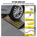 Dog Steps & Ramps: VEVOR Curb Ramp, 2 Pack, 6.5 cm Rise, Rubber Driveway Ramps, Heavy Duty 15 tons Weight Capacity Threshold Ramp, Curbside Bridge Ramps for Loading Dock Garage Sidewalk, Expandable Full Ramp Set