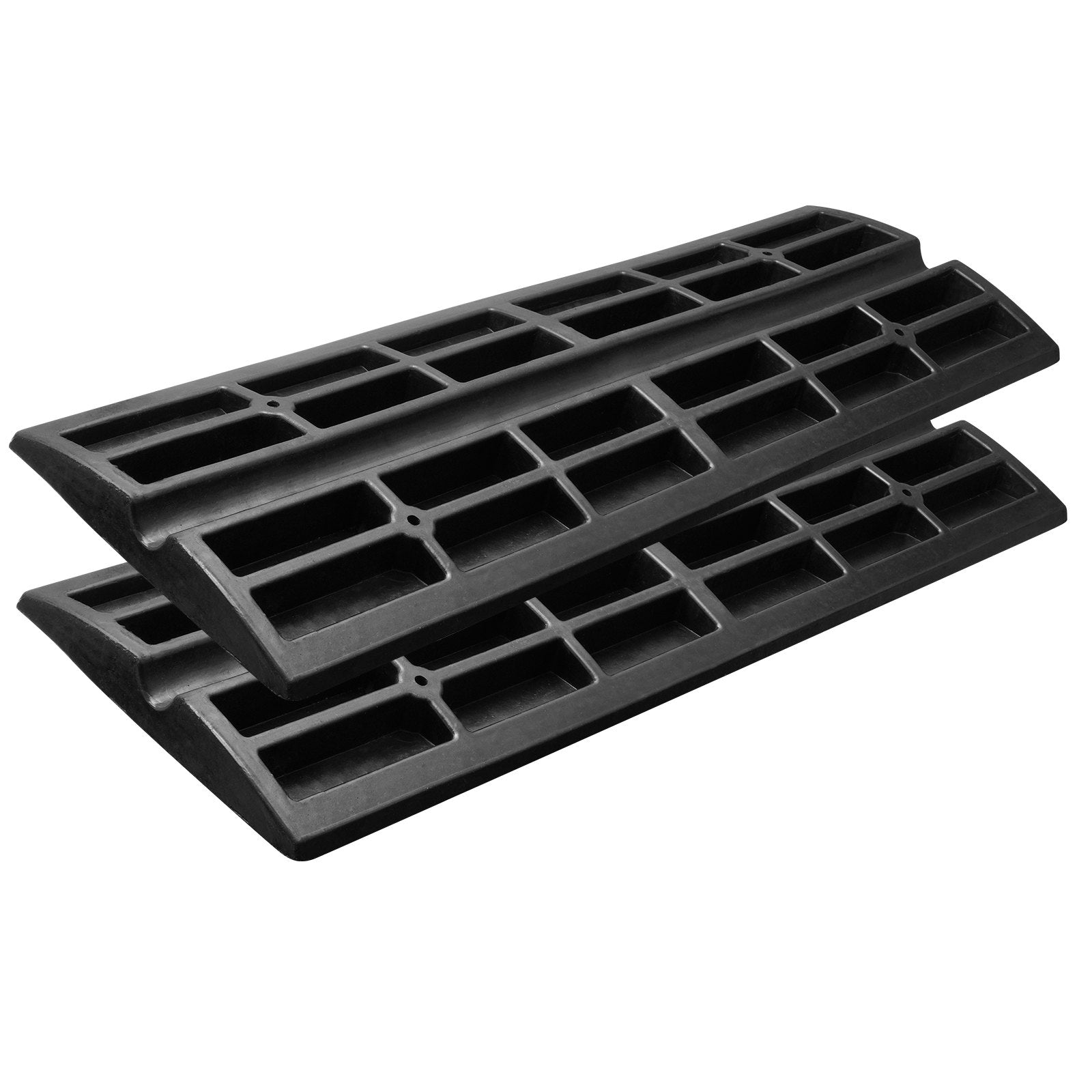 Dog Steps & Ramps: VEVOR Curb Ramp, 2 Pack, 6.5 cm Rise, Rubber Driveway Ramps, Heavy Duty 15 tons Weight Capacity Threshold Ramp, Curbside Bridge Ramps for Loading Dock Garage Sidewalk, Expandable Full Ramp Set