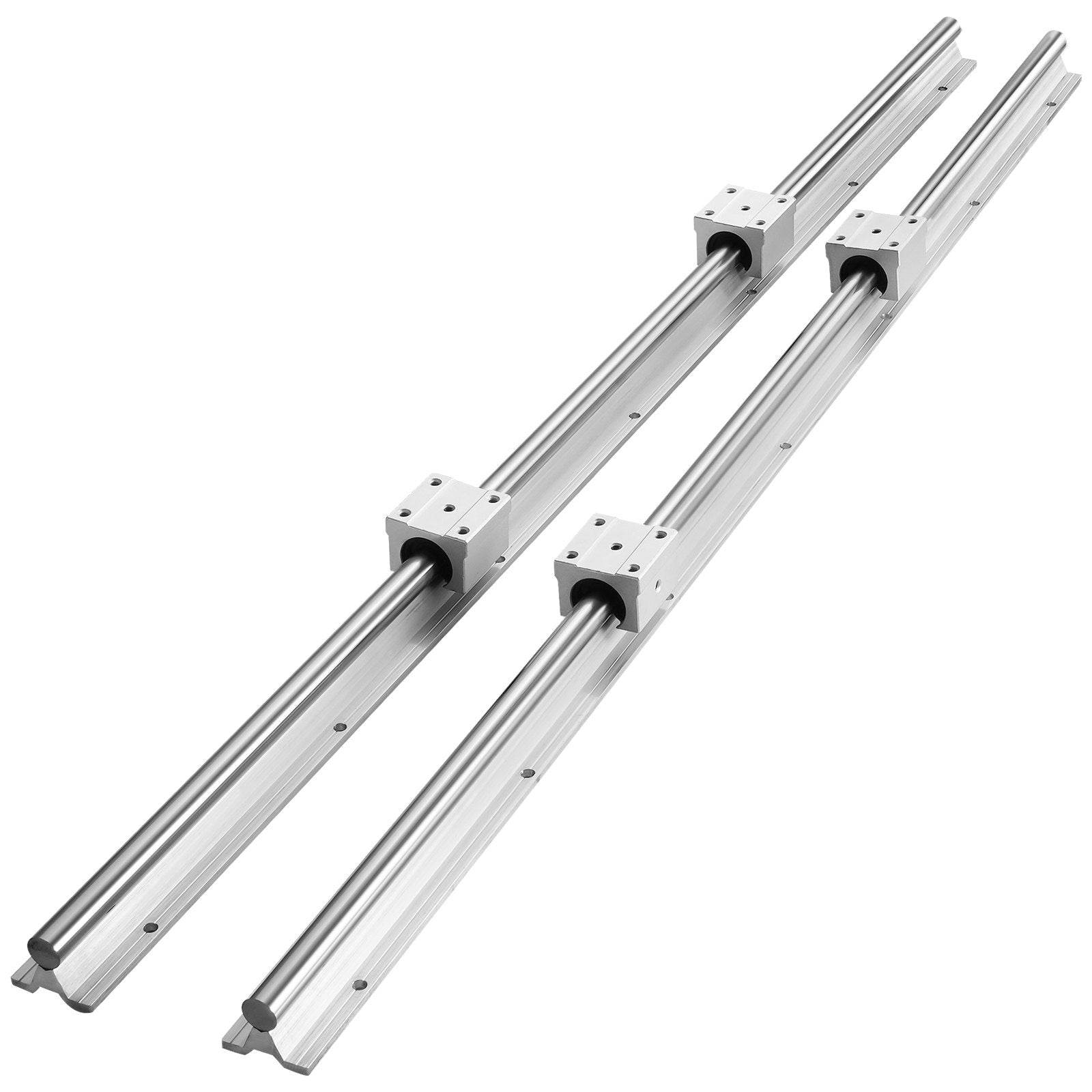 Saw Accessories: VEVOR Linear Guide Rail Set, SBR12 1000mm, 2 PCS 39.4 in/1000 mm SBR12 Guide Rails and 4 PCS SBR12UU Slide Blocks, Linear Rails and Bearings Kit for Automated Machines DIY Project CNC Router Machines