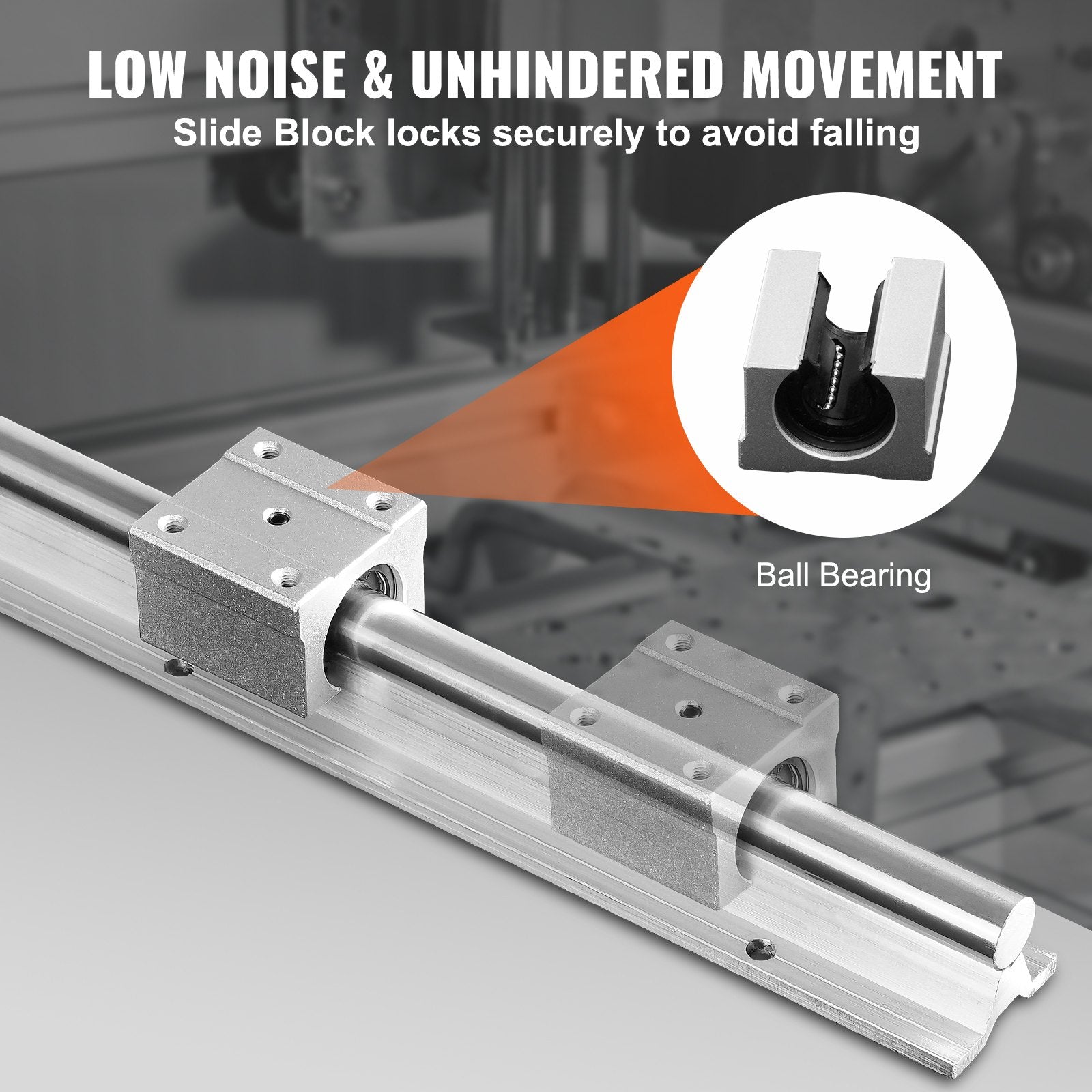 Saw Accessories: VEVOR Linear Guide Rail Set, SBR16 1000mm, 2 PCS 39.4 in/1000 mm SBR16 Guide Rails and 4 PCS SBR16UU Slide Blocks, Linear Rails and Bearings Kit for Automated Machines DIY Project CNC Router Machines