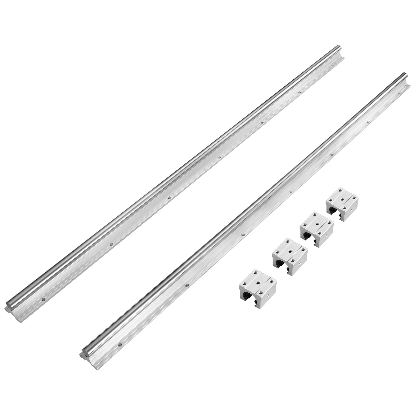 Saw Accessories: VEVOR Linear Guide Rail Set, SBR16 1000mm, 2 PCS 39.4 in/1000 mm SBR16 Guide Rails and 4 PCS SBR16UU Slide Blocks, Linear Rails and Bearings Kit for Automated Machines DIY Project CNC Router Machines