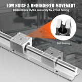 Saw Accessories: VEVOR Linear Guide Rail Set, SBR20 1000mm, 2 PCS 39.4 in/1000 mm SBR20 Guide Rails and 4 PCS SBR20UU Slide Blocks, Linear Rails and Bearings Kit for Automated Machines DIY Project CNC Router Machines